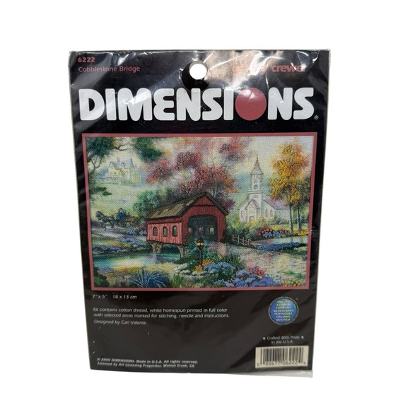 Vintage 2000 Dimensions Cobblestone Bridge #6222 Counted Crossstitch  7"X5" NEW - Picture 1 of 2